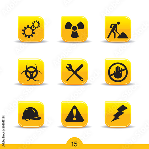 Set of nine construction web icons from series