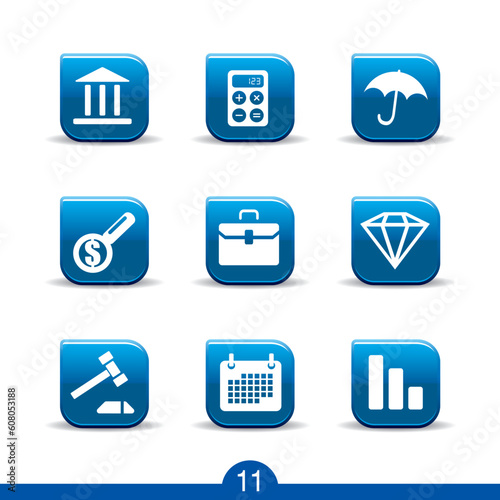 Set of nine finance web icons from series