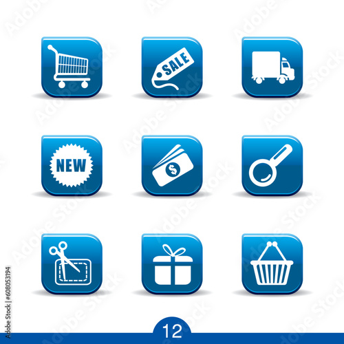 Set of nine shopping web icons from series
