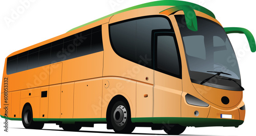 Canvas Print Tourist orange bus. Coach. Vector illustration