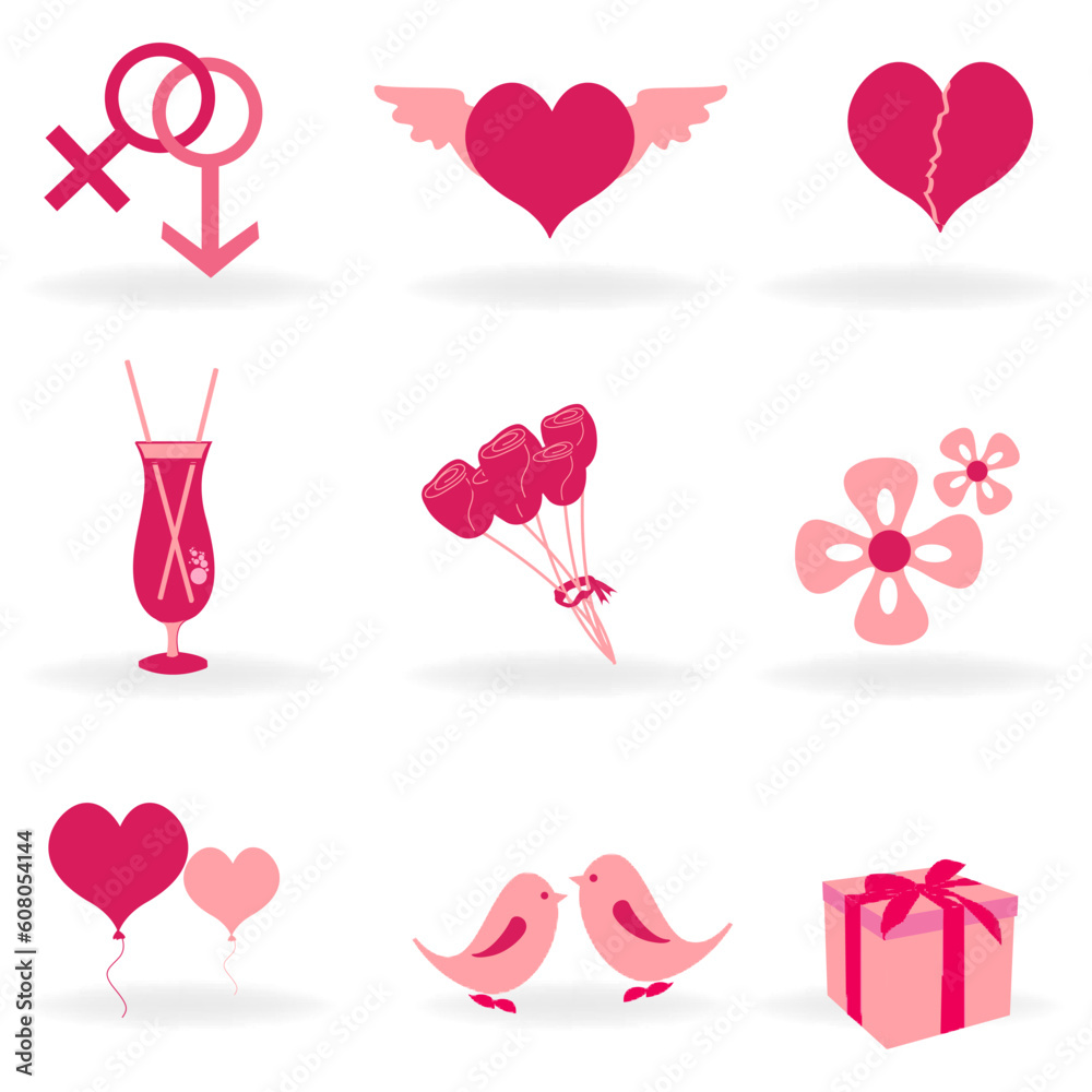 illustration of love icon on white background illustration of love icon on white background