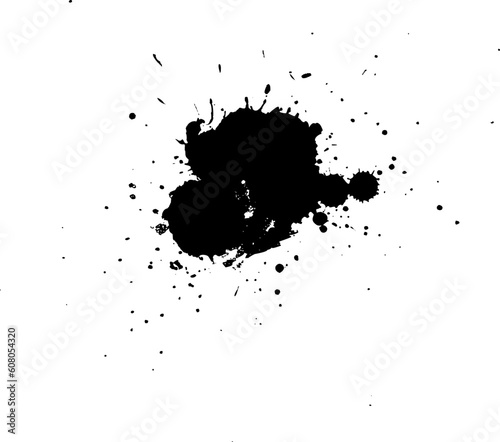 black dropped ink splatter splash watercolor grunge graphic element