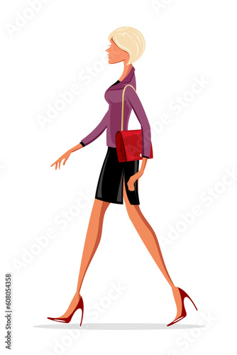 illustration of office lady on white background