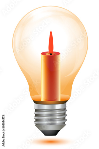 illustration of candle bulb on white background