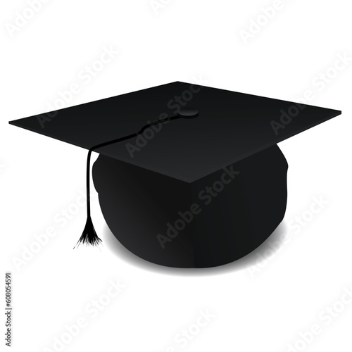 illustration of graduate hat on white background