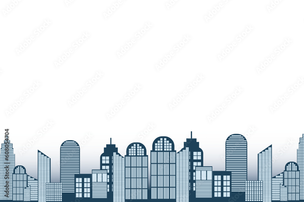 City skyline vector illustration. urban landscape. Daytime city view in flat style.