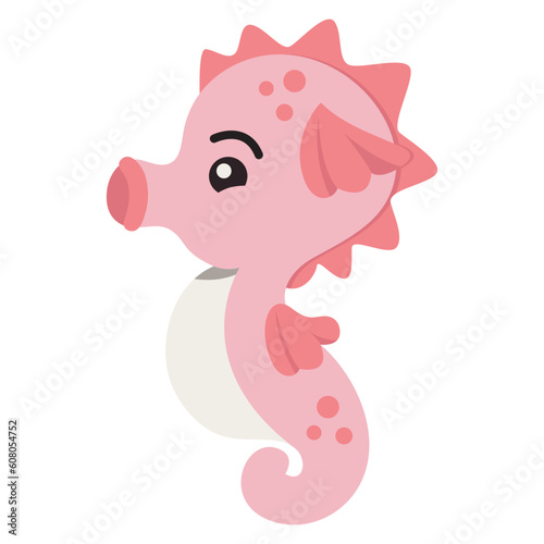 cute seahorse vector character