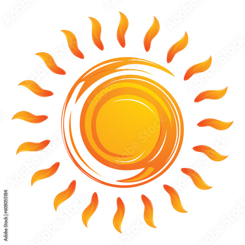 illustration of warming sun on white background