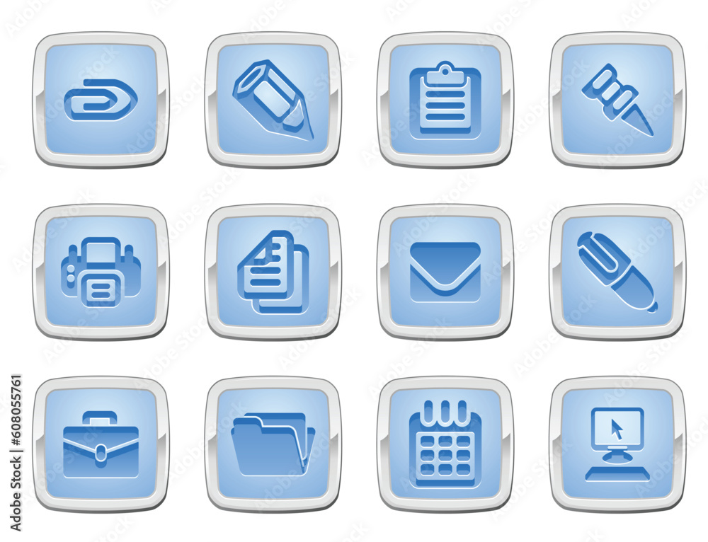 illustration of a set of business and office icons illustration of a set of business and office icons