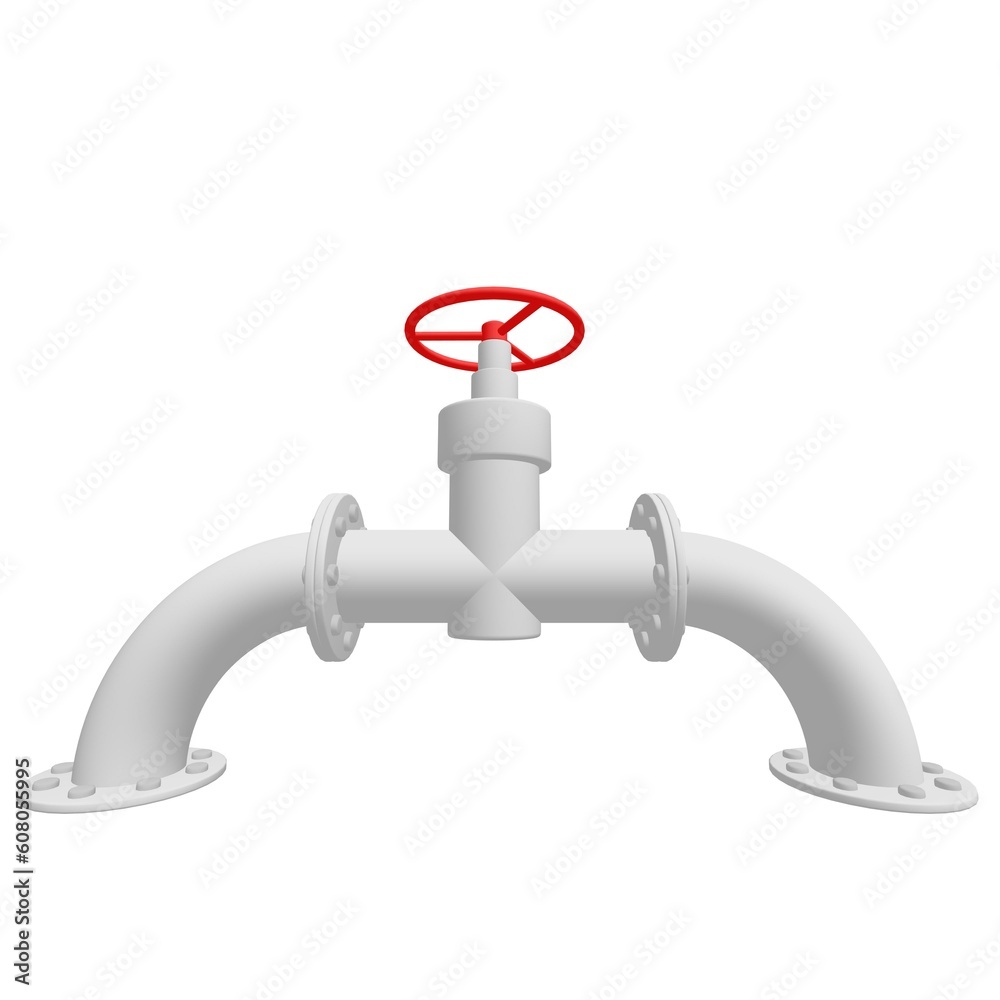 Red valve on the main gas pipeline Red valve on the main gas pipeline