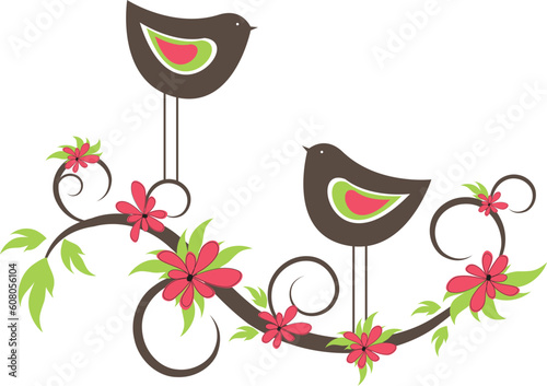 Two birds. vector illustration
