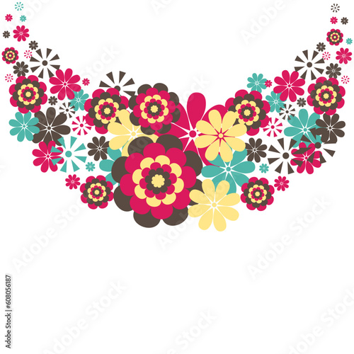 Colourful Spring flowers background. Vector illustration