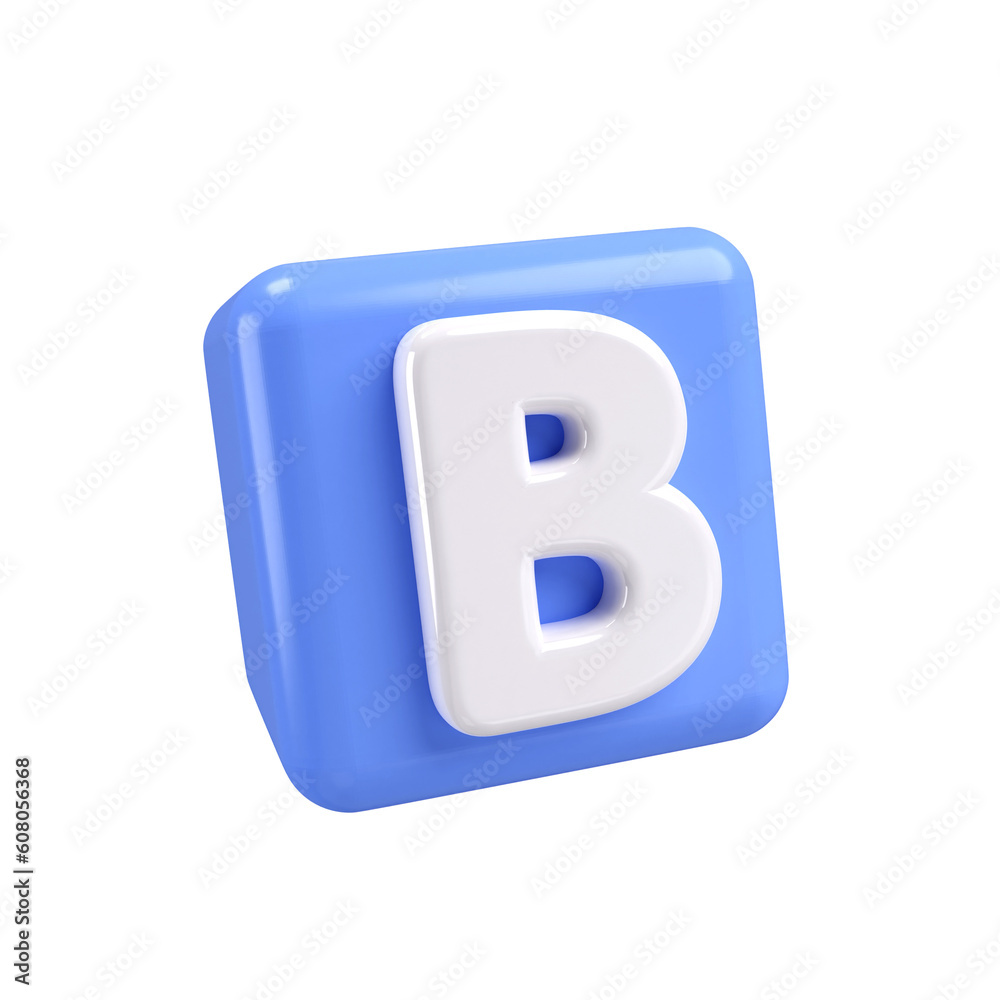 3d Orange C block wasps. minimal school icon. isolated on background, icon symbol clipping path. 3d render illustration