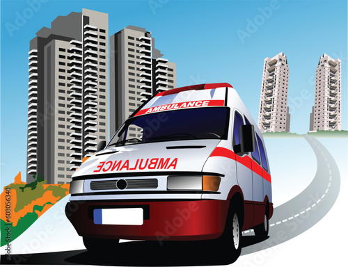Dormitory and umbulance. Vector illustration