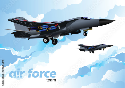 Air force team. Vector illustration