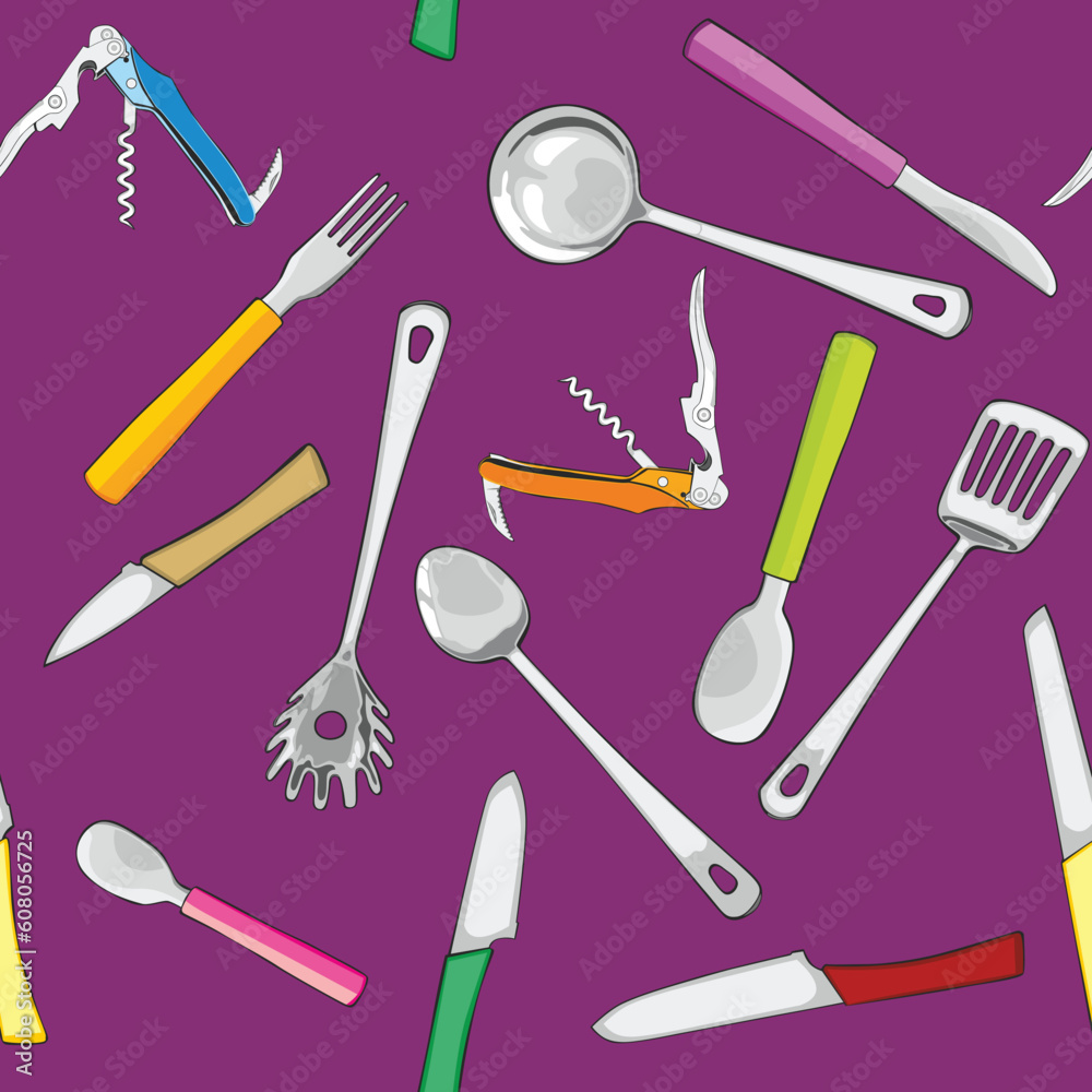 fully editable vector illustration seamless with kitchen tools fully editable vector illustration seamless with kitchen tools