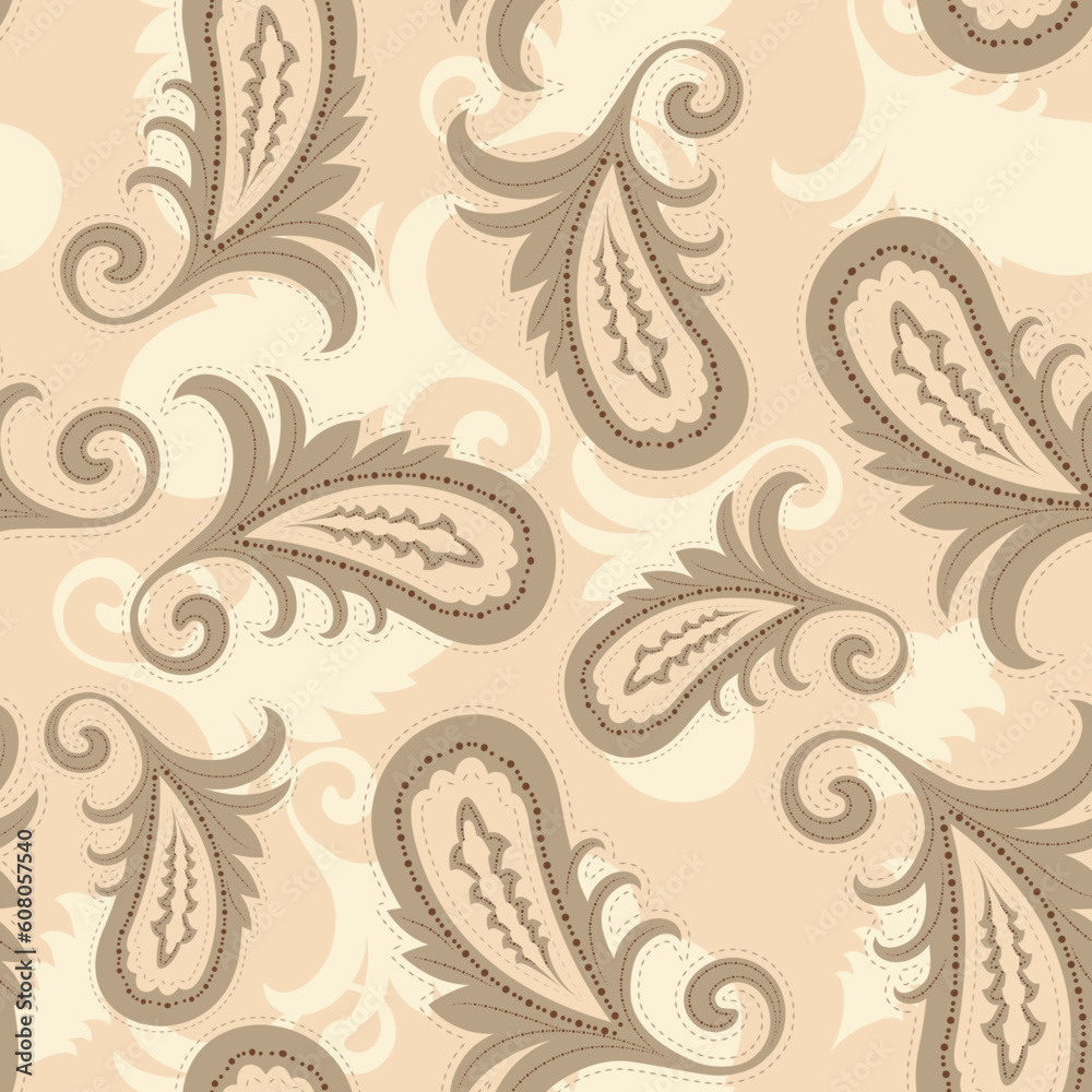 vector seamless paisley pattern. clipping mask