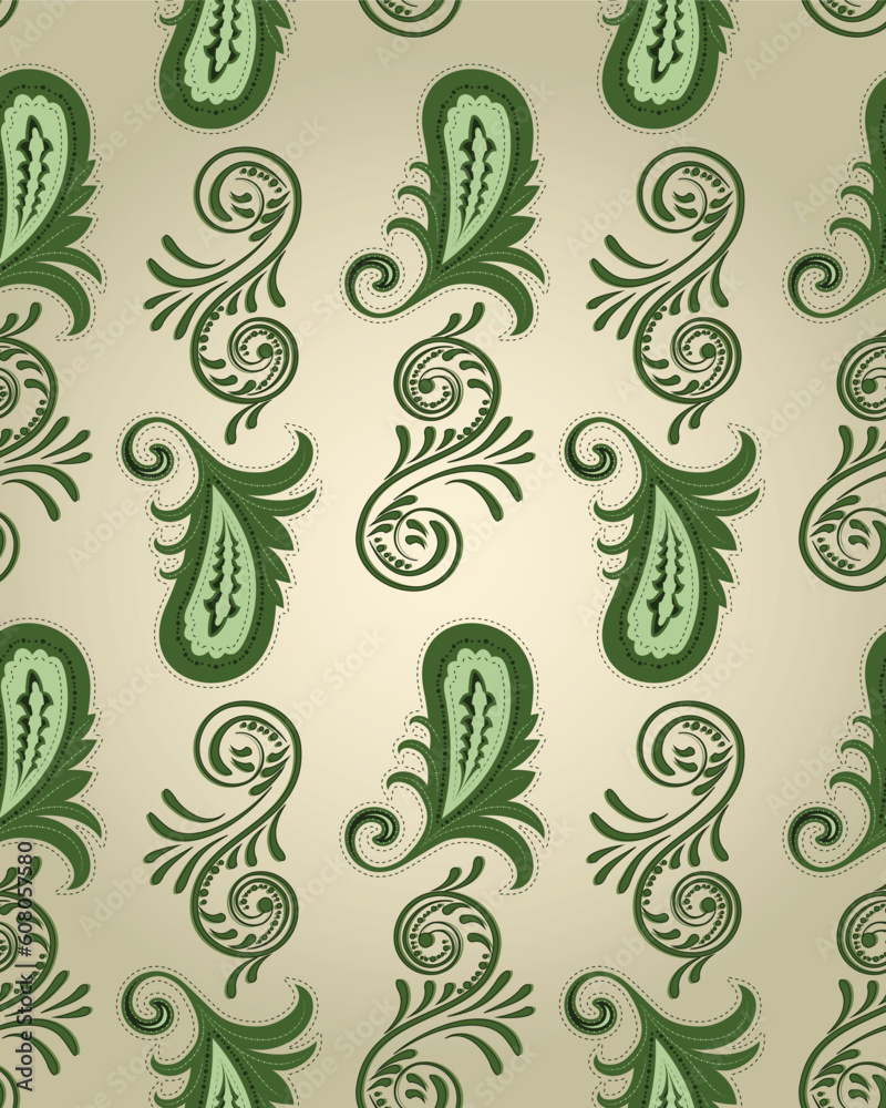 vector seamless paisley pattern. 4 clipping masks