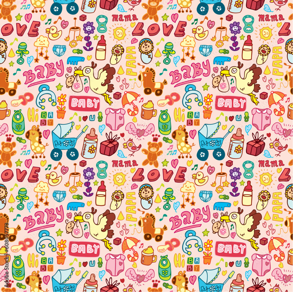 cartoon baby seamless pattern cartoon baby seamless pattern