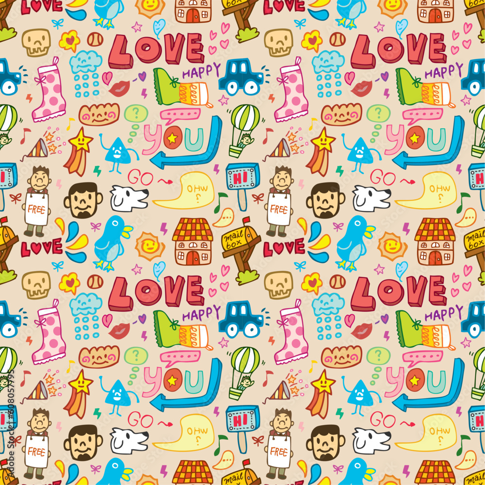 seamless cute cartoon pattern(vector) seamless cute cartoon pattern(vector)
