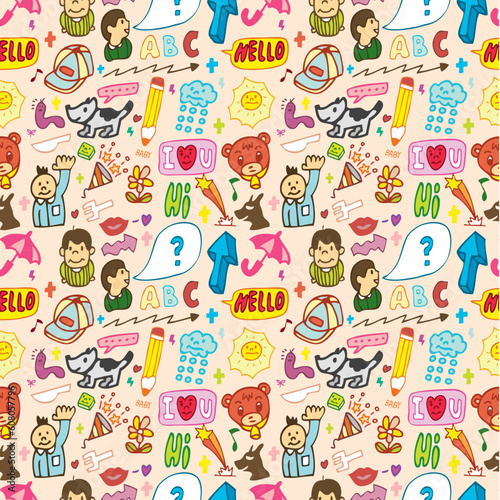 funny thing seamless,pattern(vector)