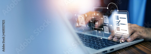 document Management System DMS Folder, File data management or data transfer backup technology.