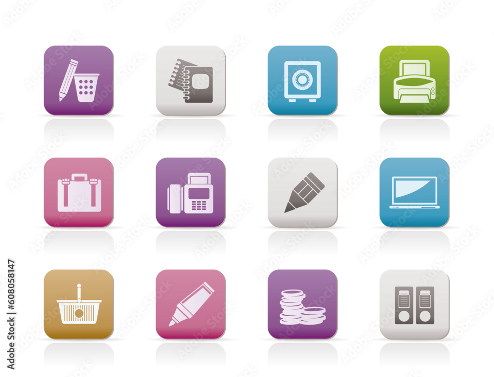 Business, Office and Finance Icons - Vector Icon Set