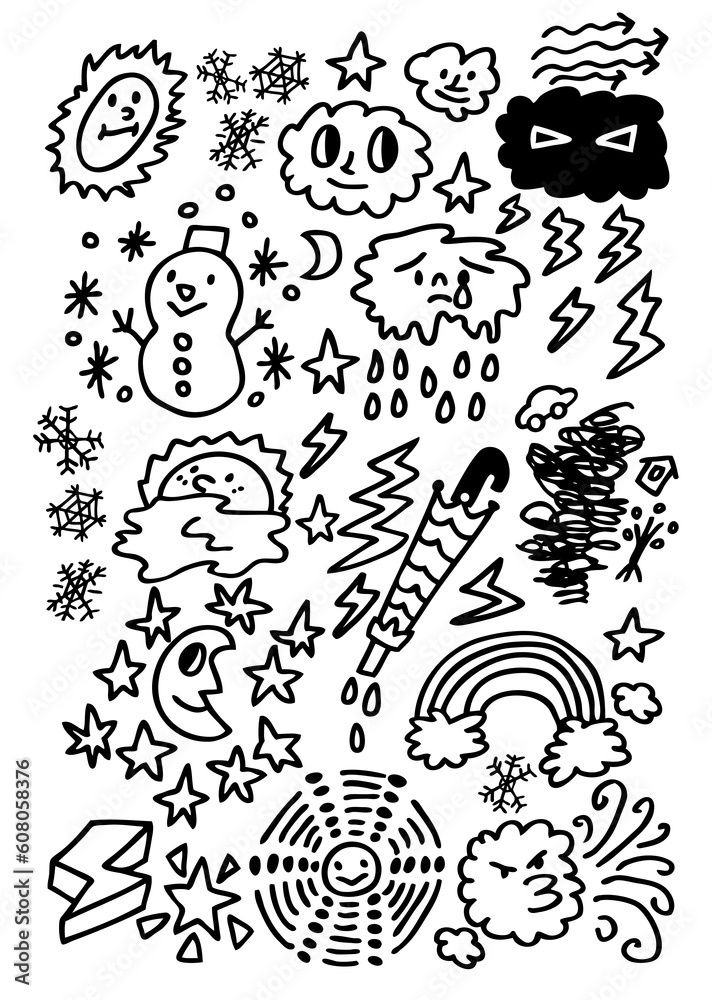 Obraz premium cute cartoon weather