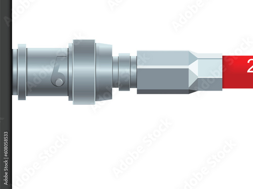 Cable and the tip for connection of various equipment in a vector