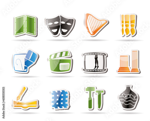 Different kind of Art Icons - Vector Icon Set