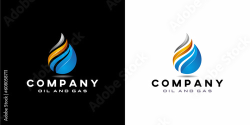 Logo gas and oil, logo design, mining company, oil product