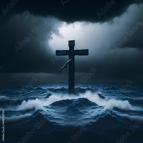 cross in the storm, cross in the sea