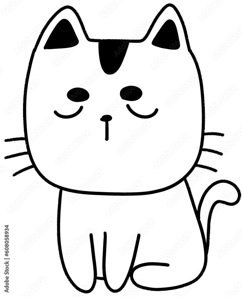 Fototapeta premium Cartoon character cute cat