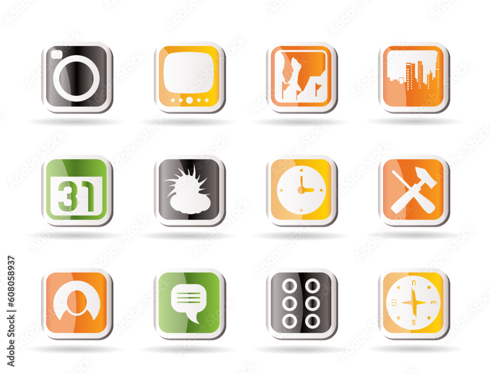 Mobile Phone and Computer icon - Vector Icon Set Mobile Phone and Computer icon - Vector Icon Set