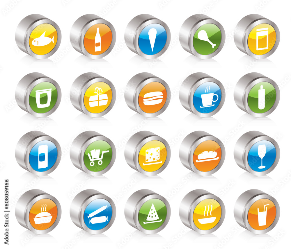 Shop and Foods Icons - Vector Icon Set Shop and Foods Icons - Vector Icon Set