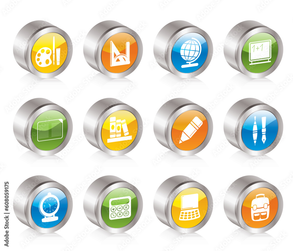 School and education icons - vector icon set School and education icons - vector icon set