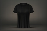 Blank black t-shirt template. Front and back views.
Realistic shirt with short sleeves