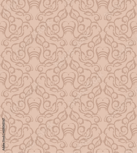 Decorative vector pastel seamless floral ornament