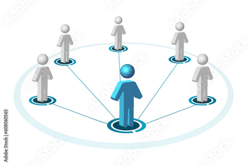 illustration of social networking on white background