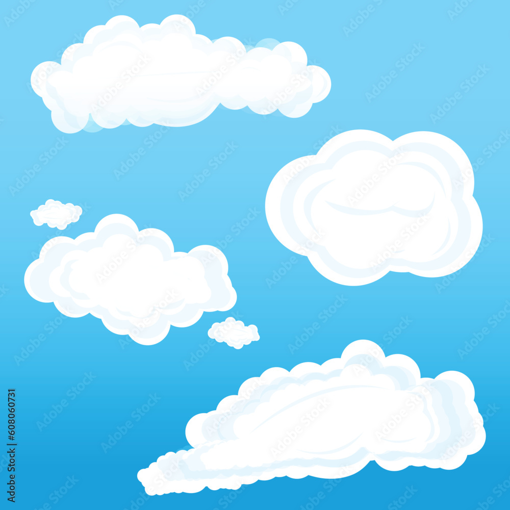 illustration of clouds on sky on white background