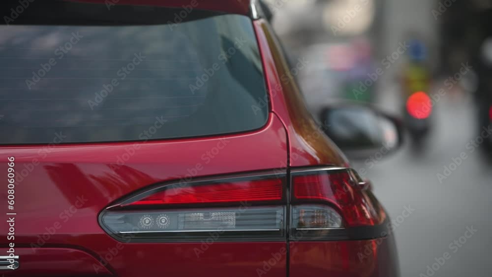 The modern Rear light or backlight body parts of the automobile car in the capital city. The modern Rear light or backlight body parts of the automobile car in the capital city.