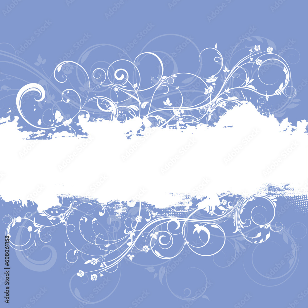Decorative floral design on grunge background Decorative floral design on grunge background