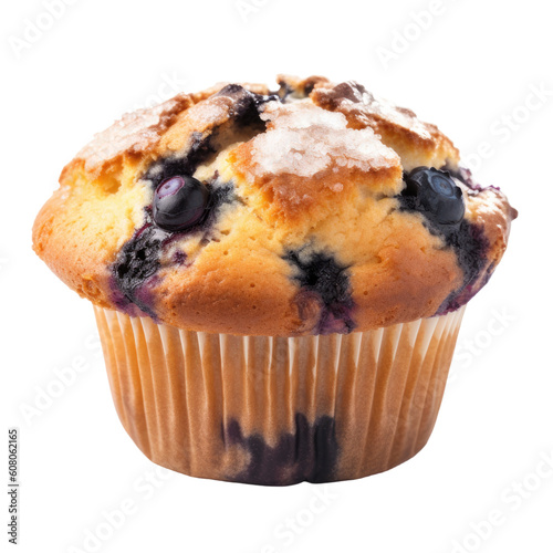 blueberry muffin isolated on a transparent background