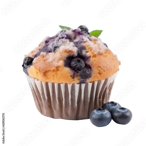 blueberry muffins isolated on a transparent background