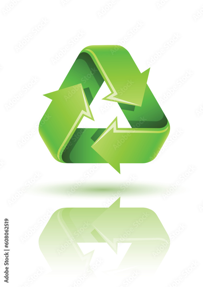 Fototapeta premium recycling sign icon vector illustration isolated on white background