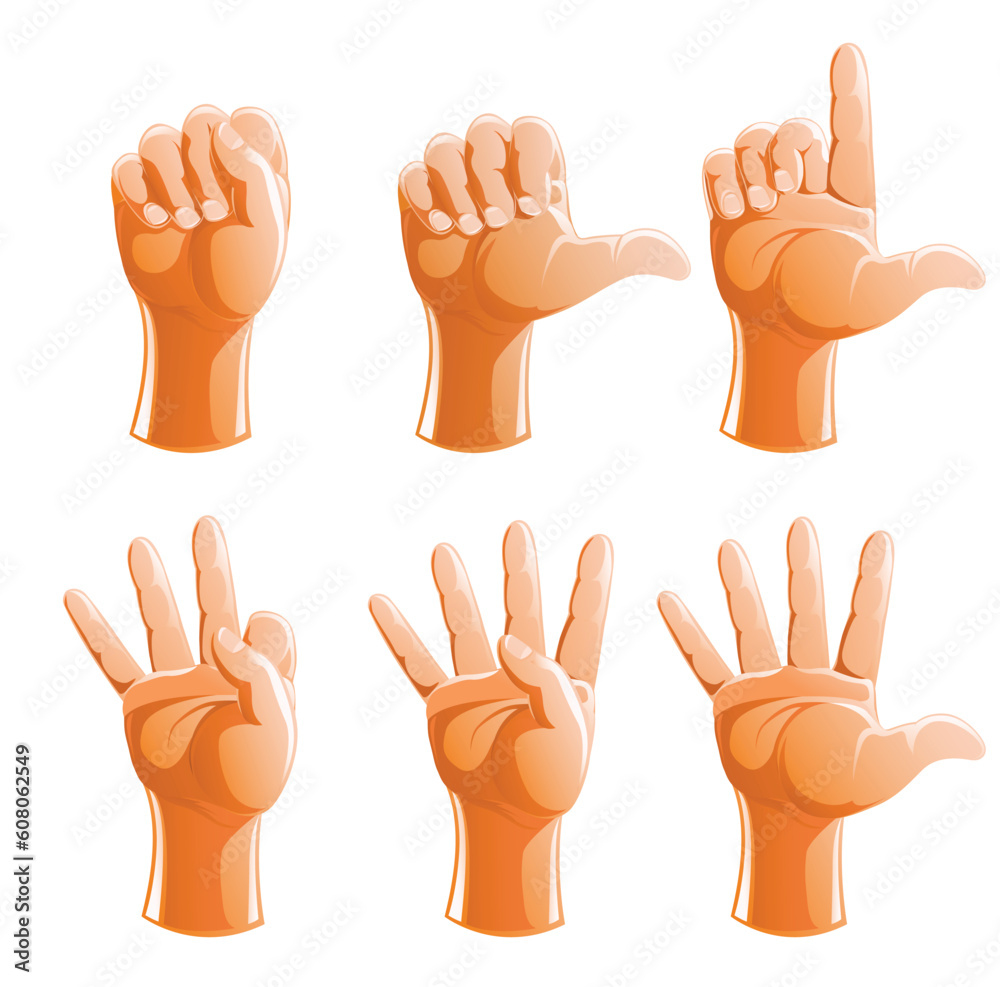set of gesture arm for account vector illustration isolated on white background set of gesture arm for account vector illustration isolated on white background