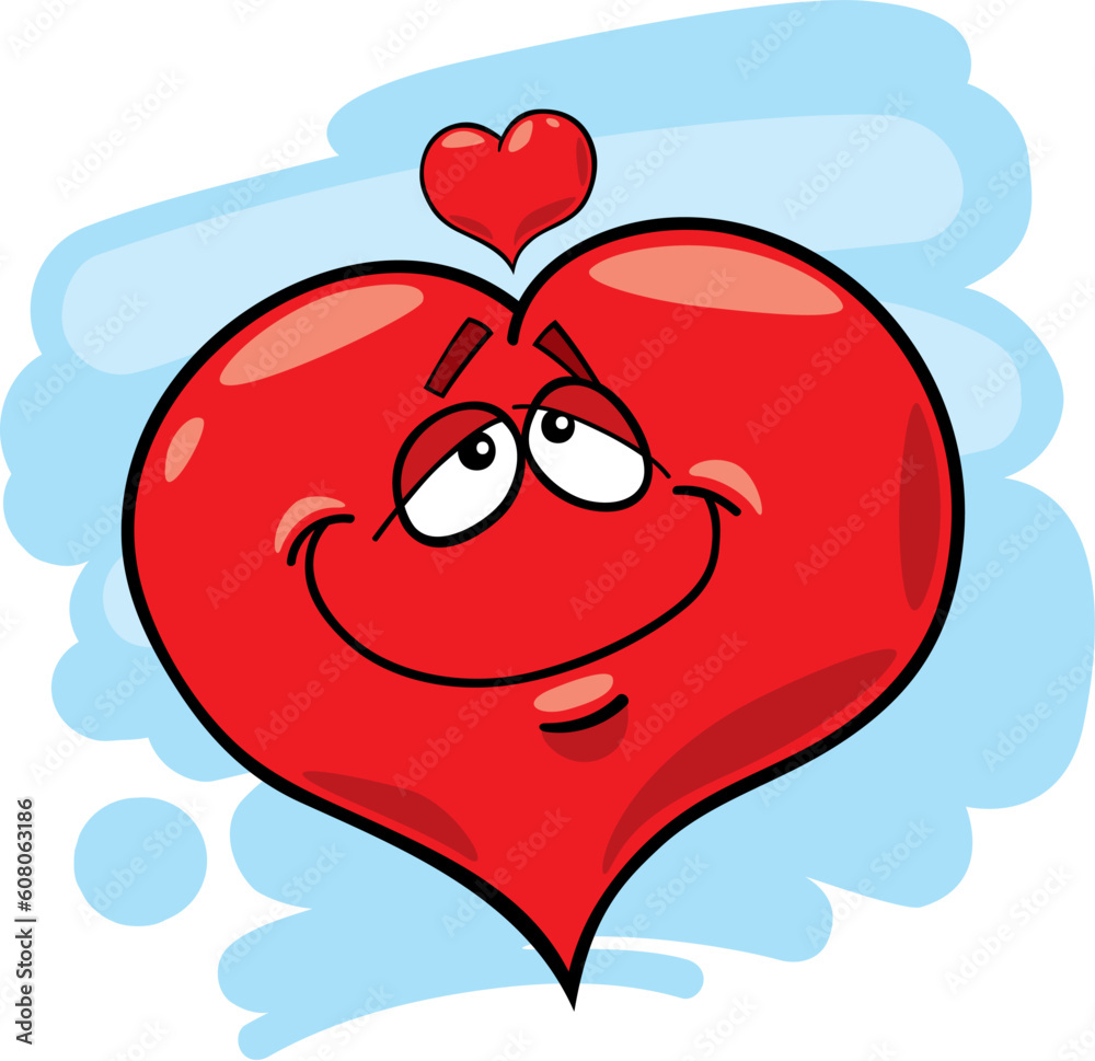 cartoon illustration of heart in love cartoon illustration of heart in love