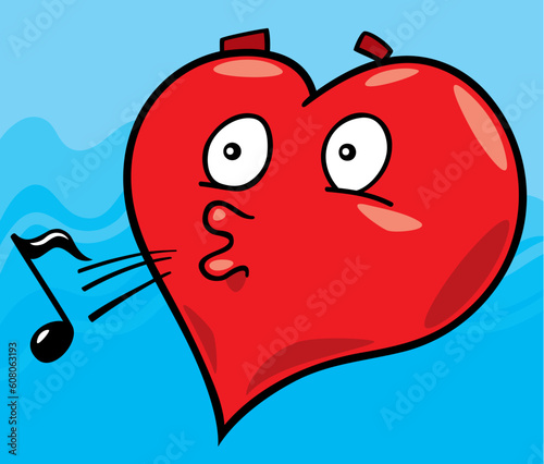 cartoon illustration of laid back heart