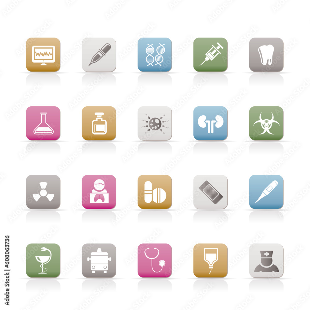 Healthcare, Medicine and hospital icons - vector icon set Healthcare, Medicine and hospital icons - vector icon set