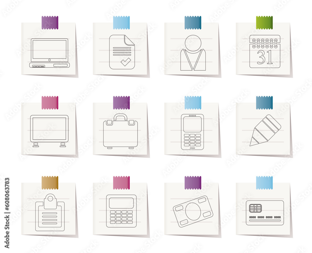 Business and office icons - vector icon set Business and office icons - vector icon set